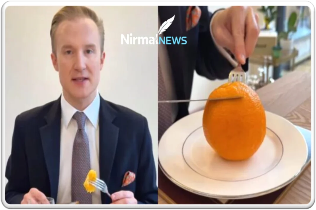 Etiquette Coach Shows How to Eat an Orange Formally, Internet Laughs